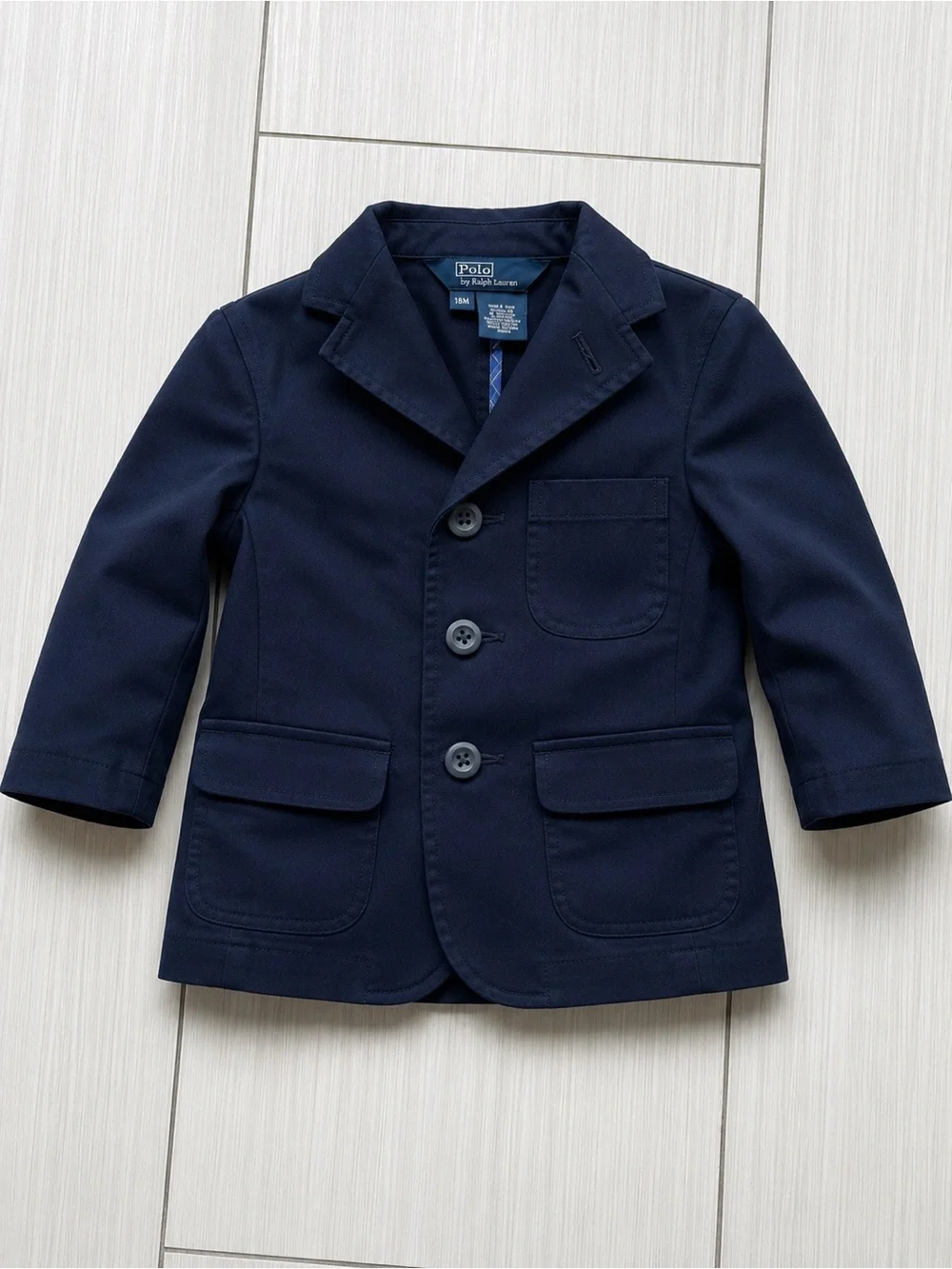 Polo Ralph Lauren Toddler Boys Navy Blazer Sport Coat Jacket Size 18 Months